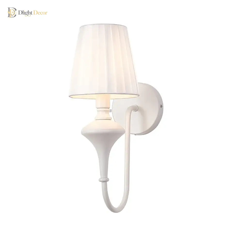 1-Light Modern White Wall Sconce | Bedroom Home Lighting