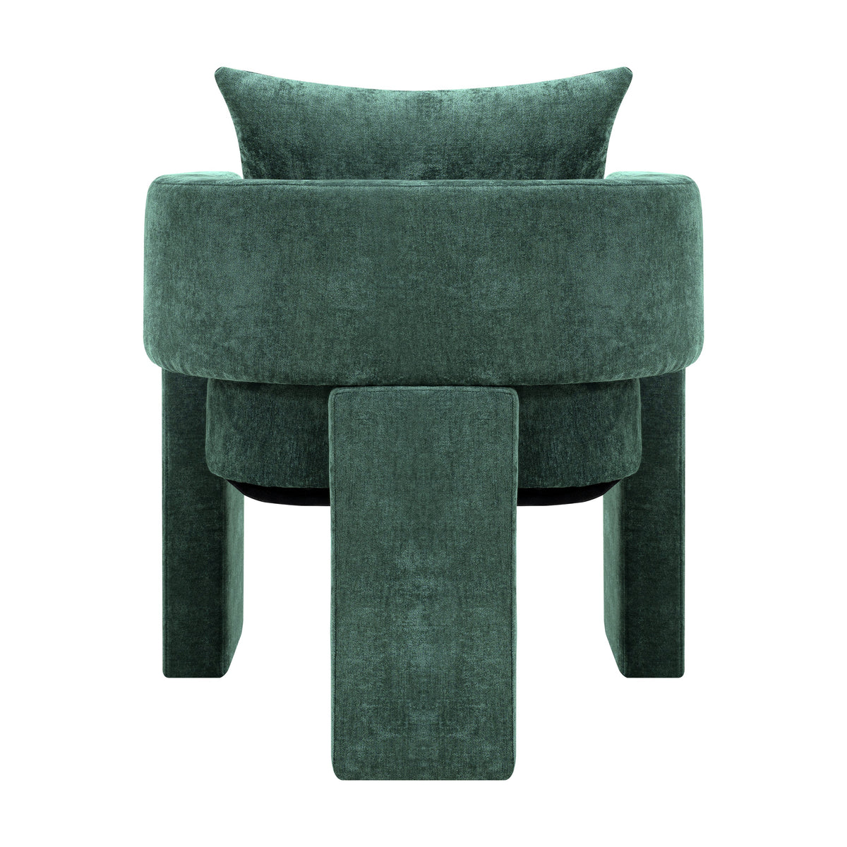 Modern 3-Leg Chenille Accent Chair with Ergonomic Arms & Removable Pillow