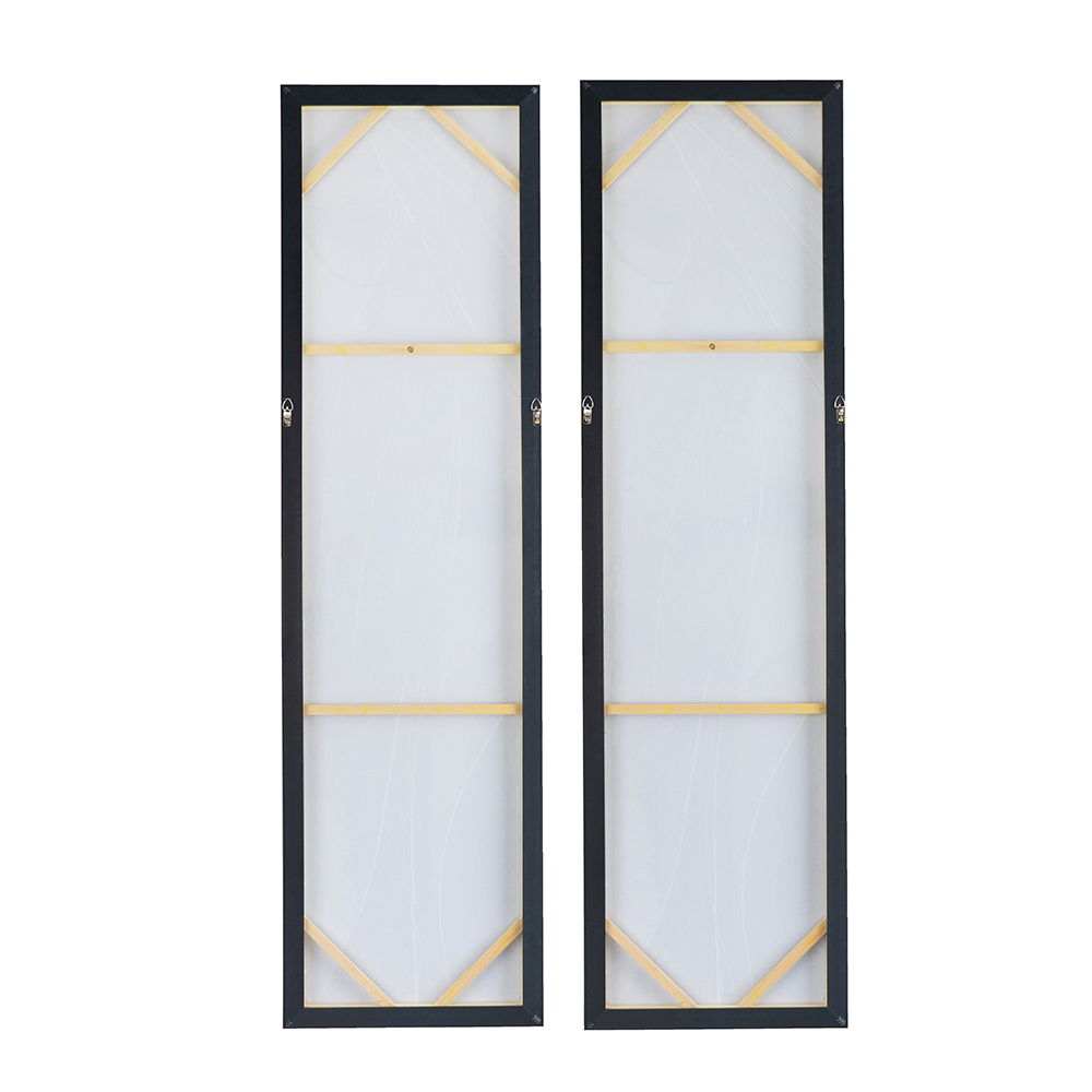 Elongated Modern Abstract Oil Paintings Wall Art Set of 2 - Multicolor