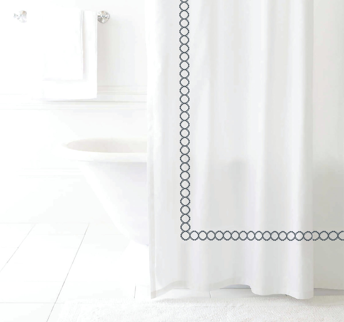 Clean Design Home® Savoy Cotton Shower Curtain