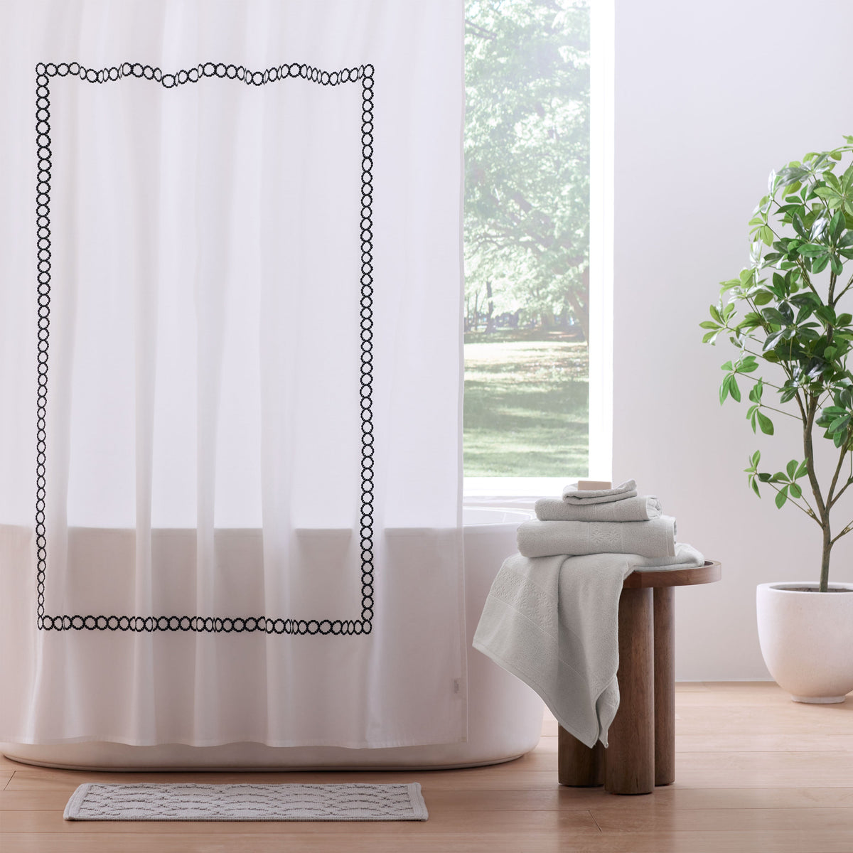 Clean Design Home® Savoy Cotton Shower Curtain