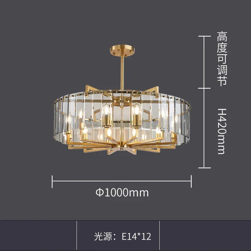 Modern Glass Gold Chandelier | Dining & Kitchen Lighting