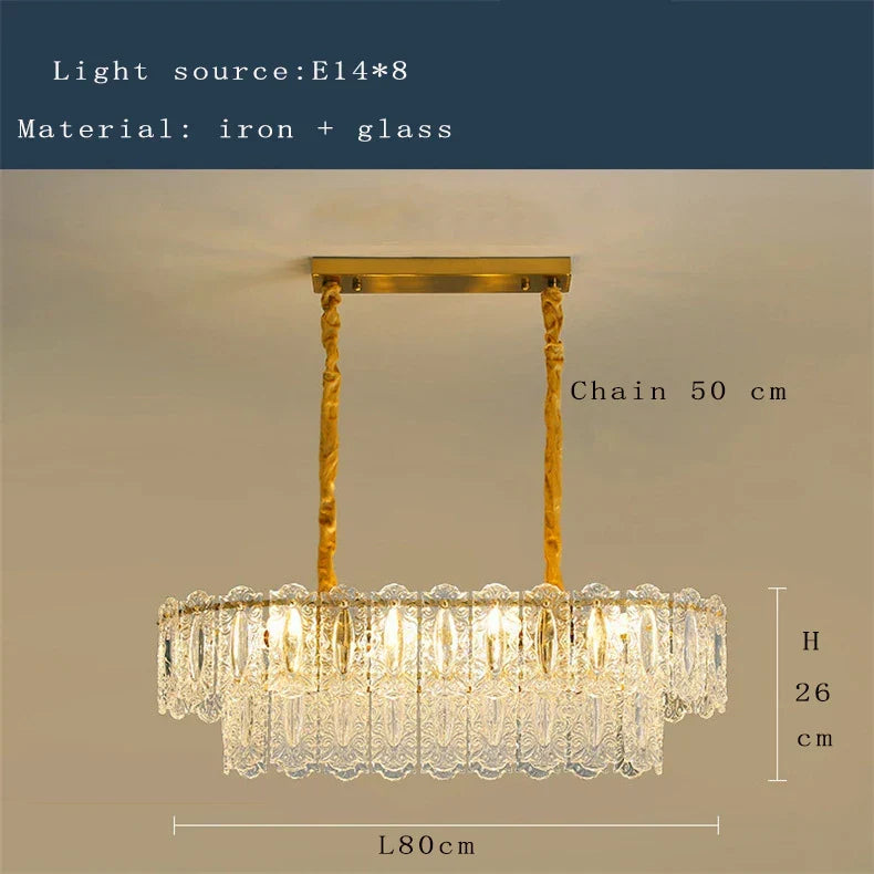 Elegant Modern Glass Chandelier | Dining Room Lighting