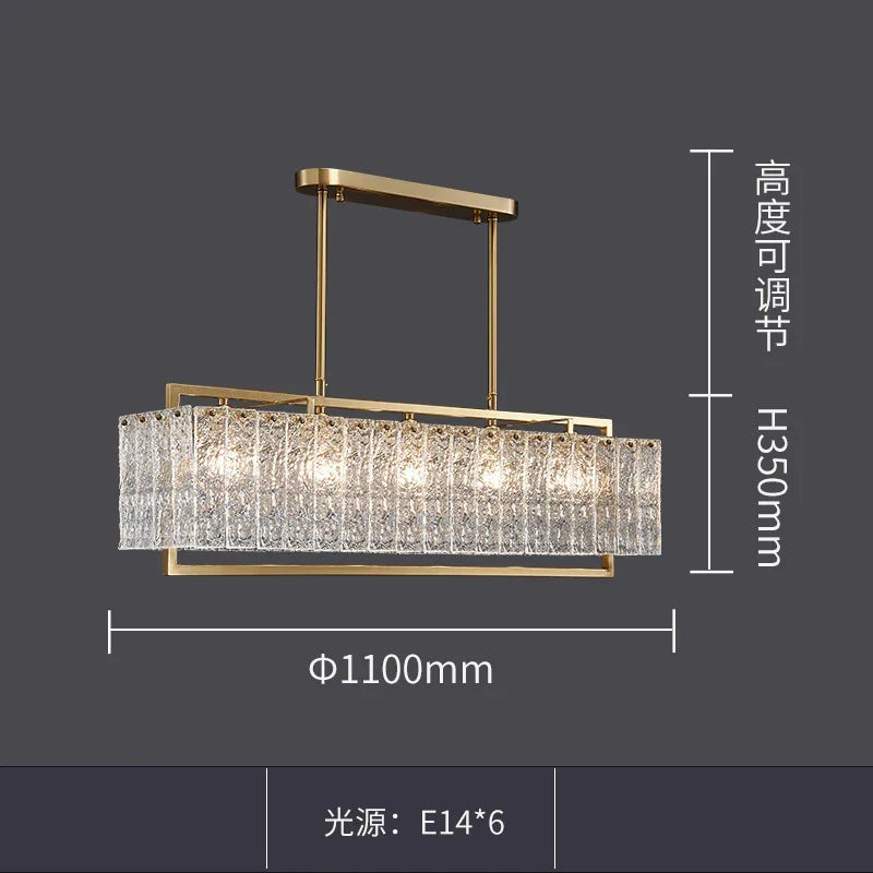 Modern Glass Gold Chandelier | Dining & Kitchen Lighting