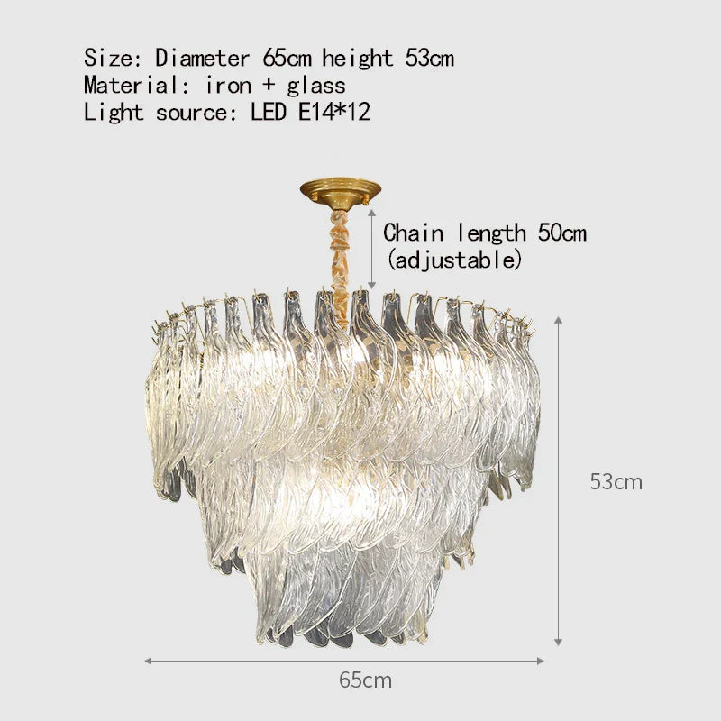 Modern Glass Gold Chandelier | Dining Room Home Lighting