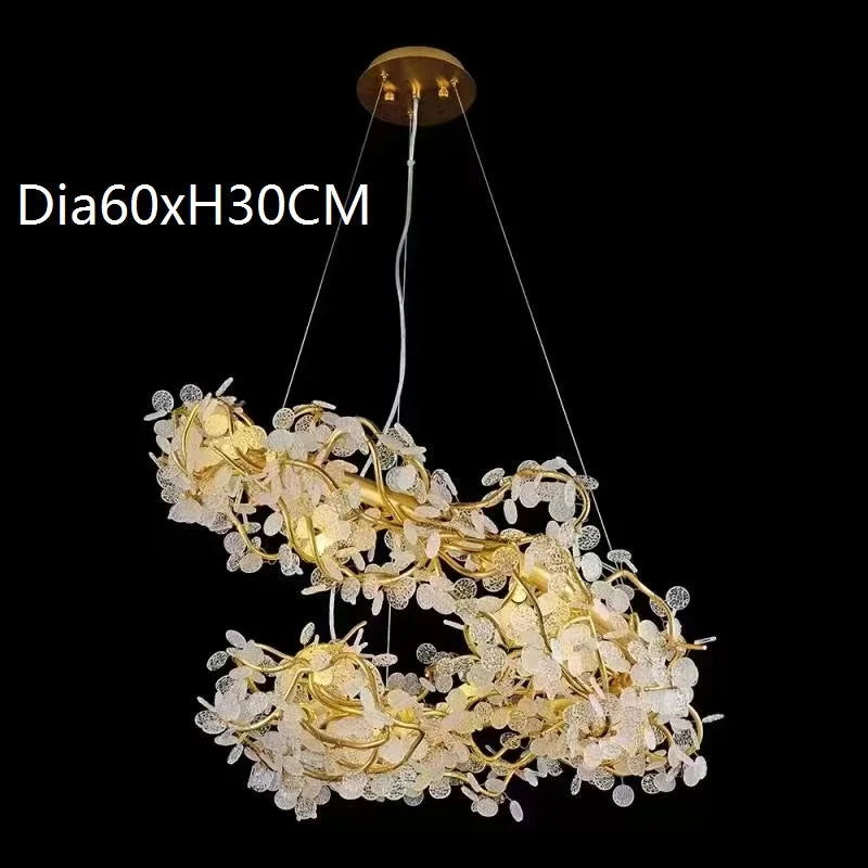 Circle LED Crystal Chandelier | Living Room Home Lighting