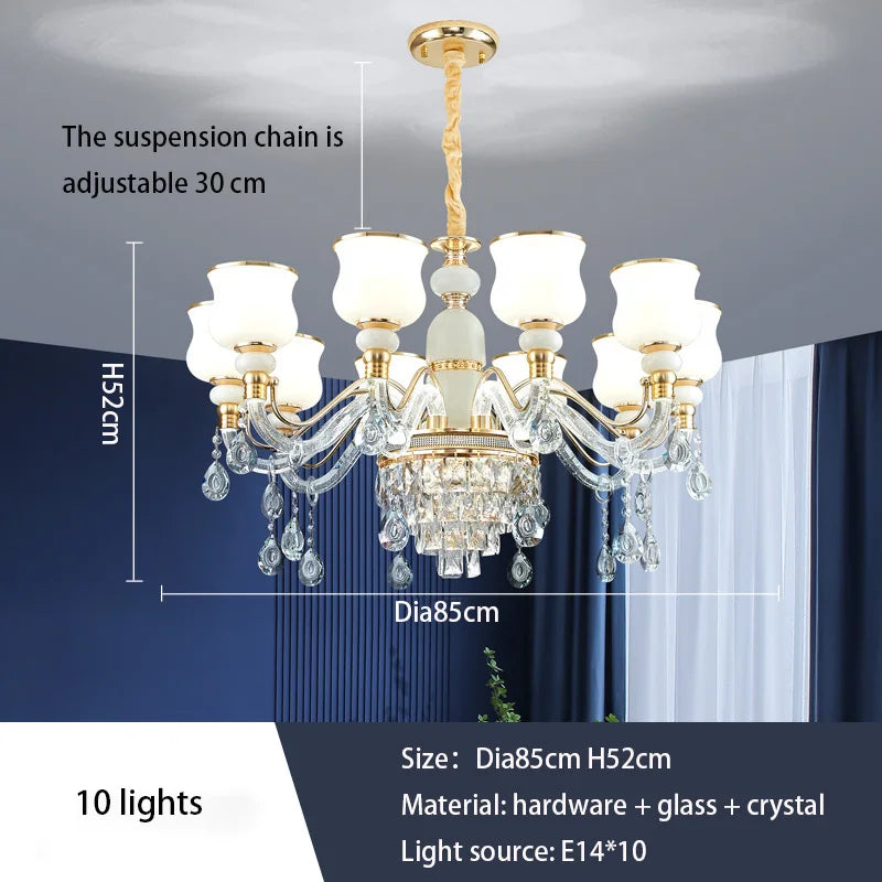 Elegant Crystal European Chandelier | Dining Room Lighting