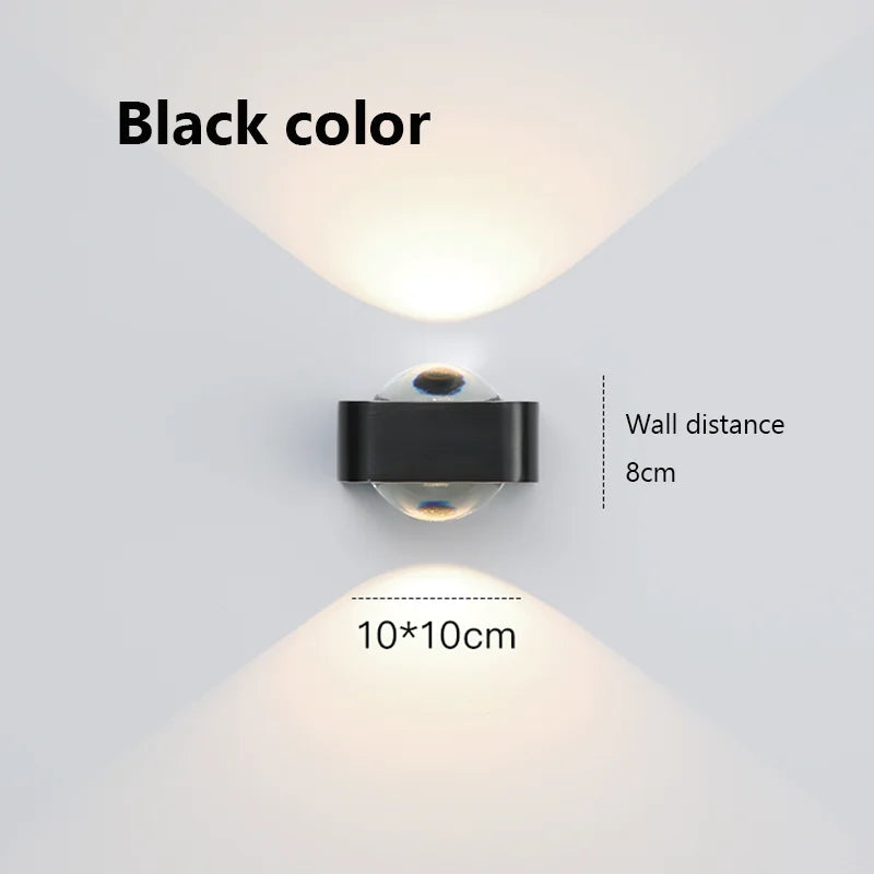 Square LED Modern Copper Wall Sconce | Bedroom Lighting