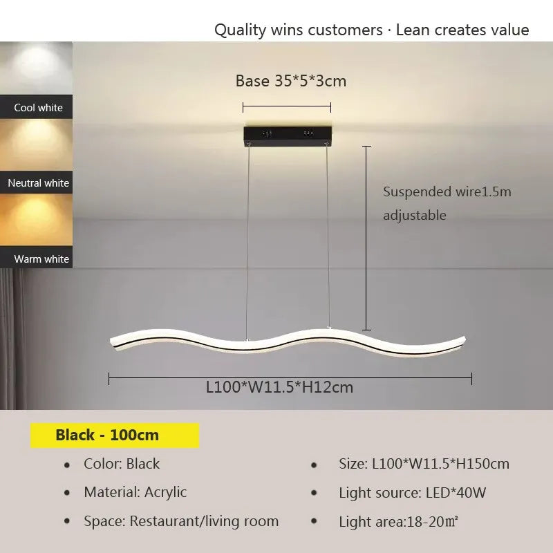 Sleek LED Pendant Light | Modern Dining Room Lighting