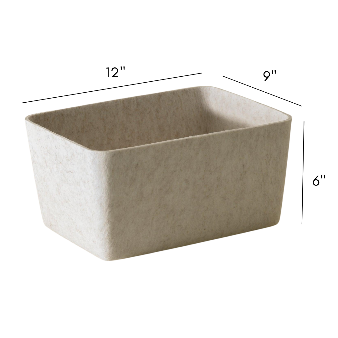 The Sculpted Bin - Wide with Lid | Set of 3