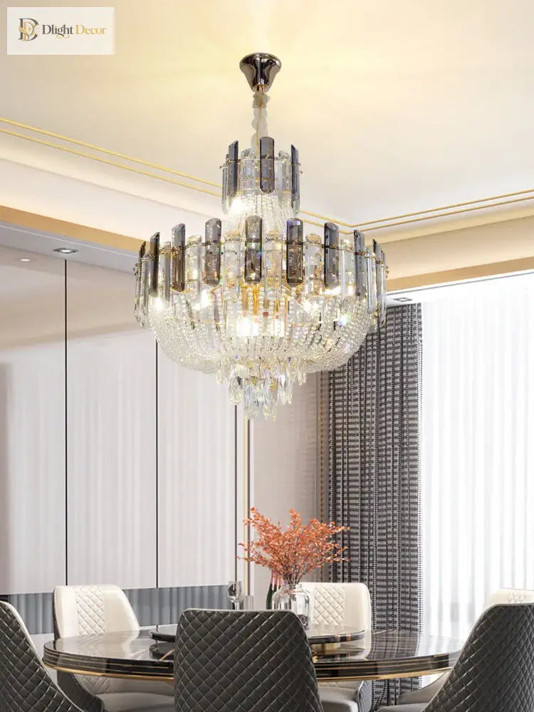 Adjustable Modern Crystal Chandelier | Bedroom Lighting