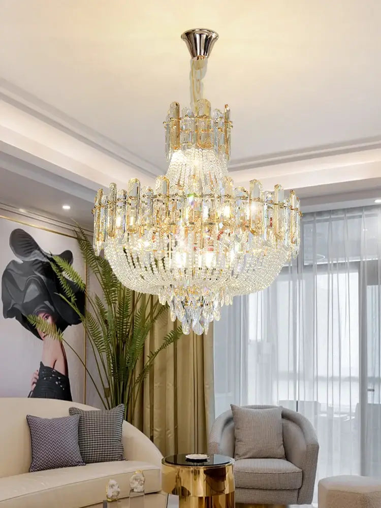 Adjustable Modern Crystal Chandelier | Bedroom Lighting