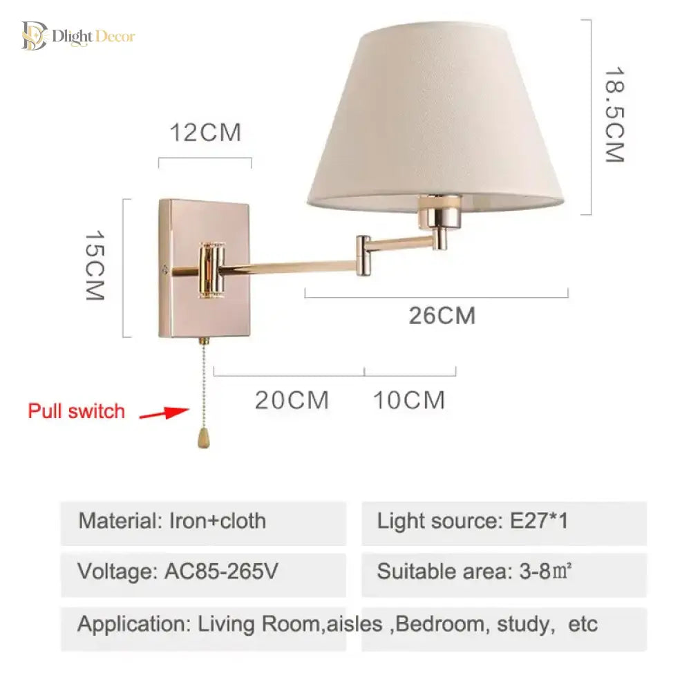 Adjustable Nordic Wall Sconce | Modern Bedroom Lighting