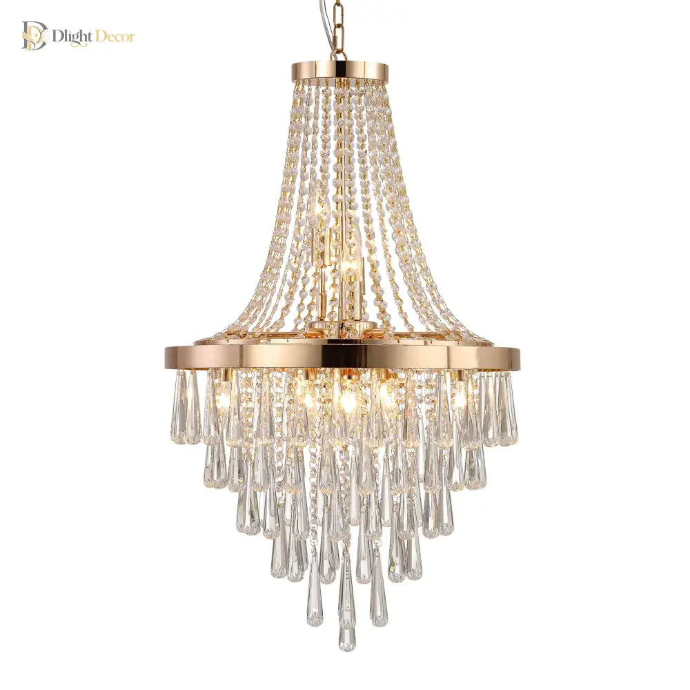 Arabelle Crystal Gold Chandelier | Dining Room Lighting