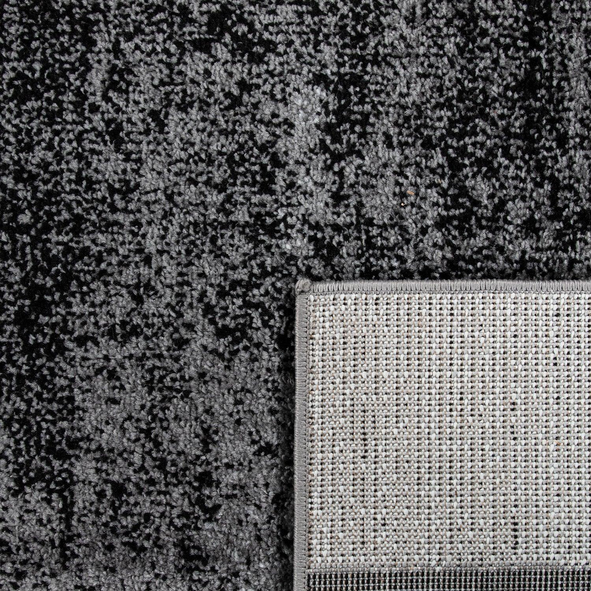 Gray Black Area Rug Mondial Modern Paint Effect