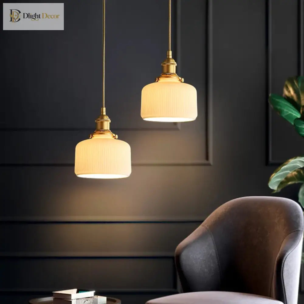 Copper Ceramic Chandelier | Bedroom & Bedside Lighting