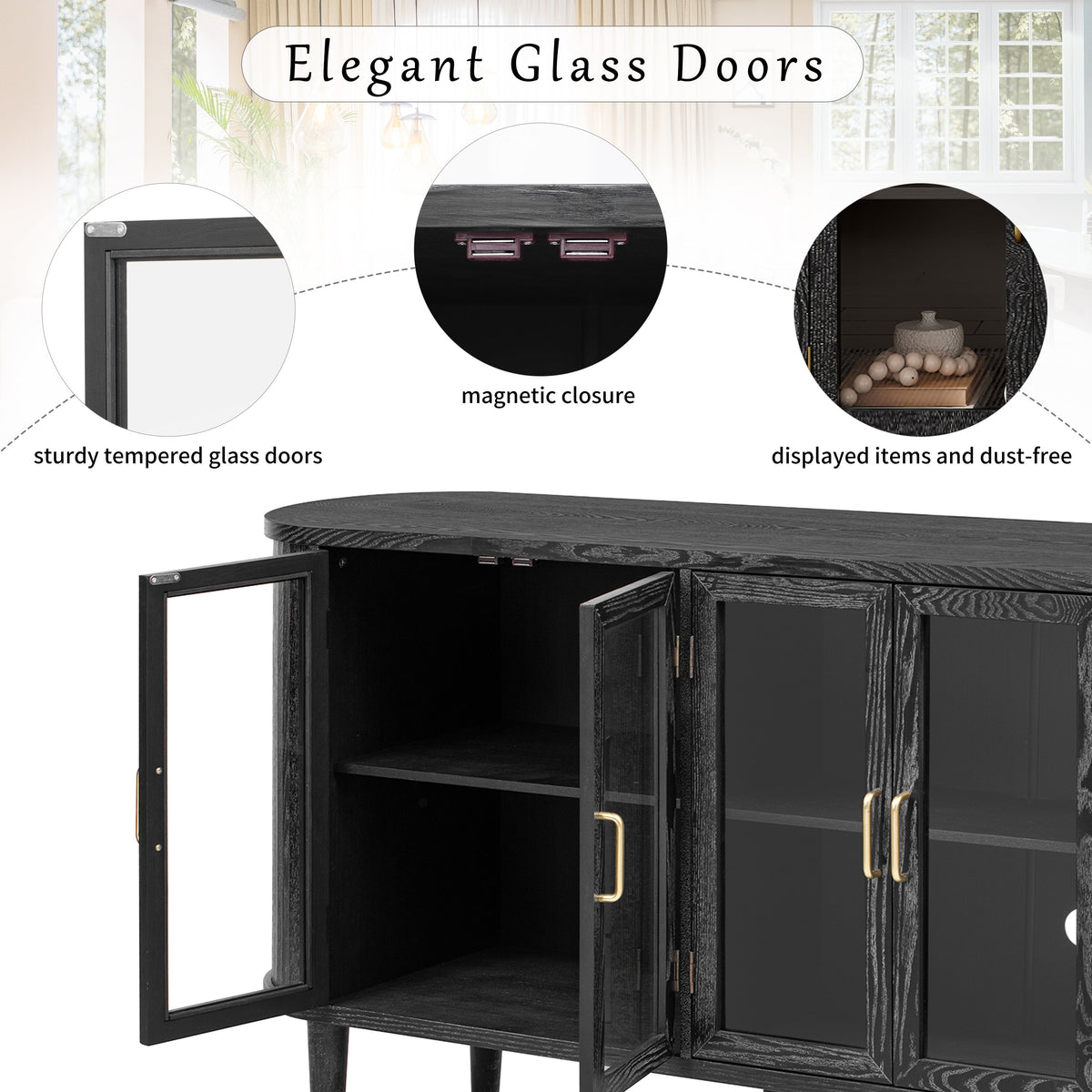 Farmhouse Sideboard Cabinet with Storage
