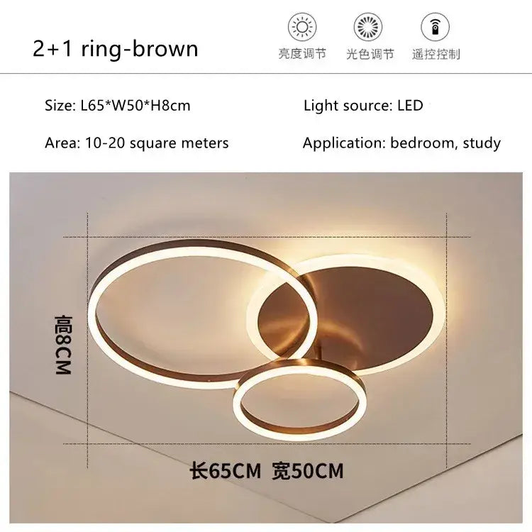 Gold LED Ceiling Chandelier 108W 6-Head