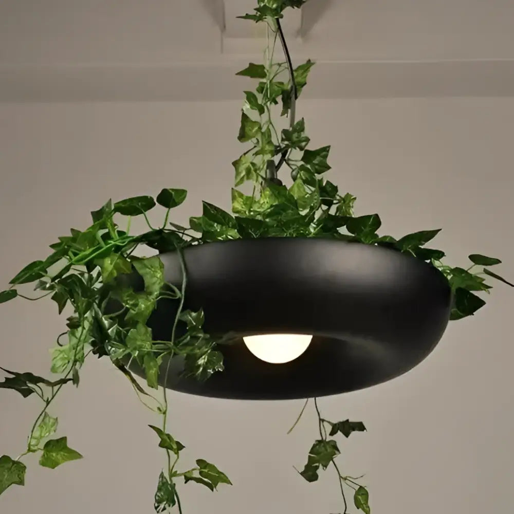 White Planter Pendant Light