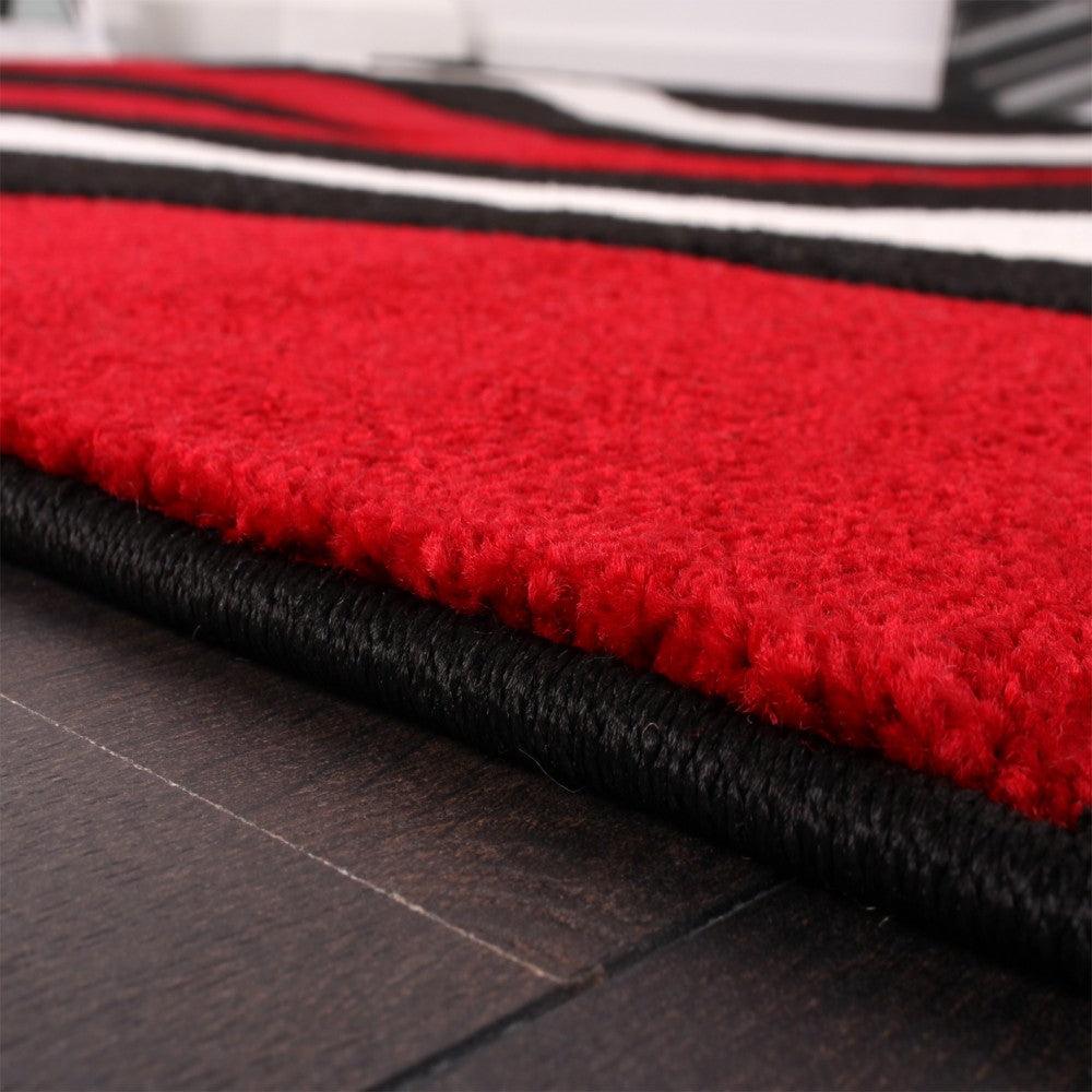Designer Area Rug with Contour Cut and Modern Wave Pattern