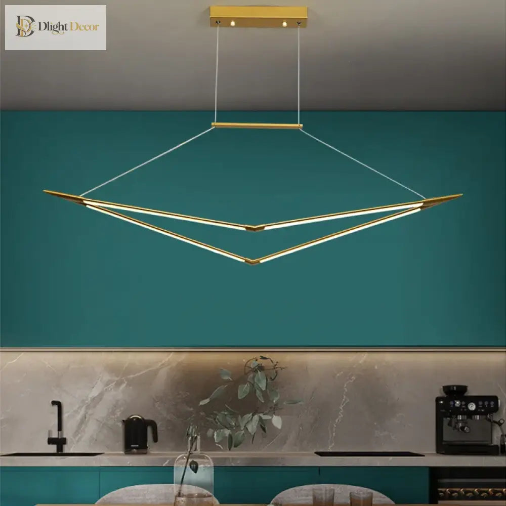 Dimmable Gold Black Chandelier | Kitchen Island Lighting