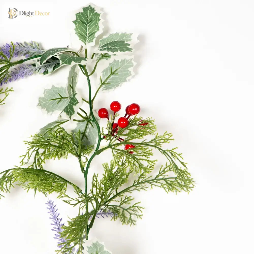 Dlight Decor 180cm Christmas Vine with Pine Leaves and Red Berries