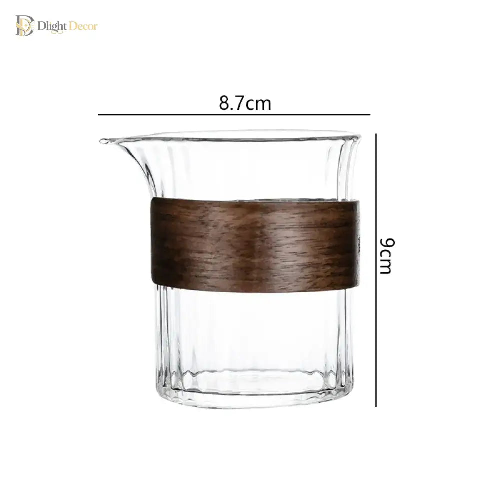 Dlight Decor 233ml Glass Tea Pot with Wood Ring Handle