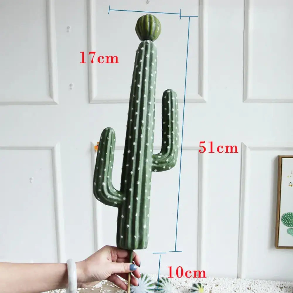 Dlight Decor 43cm Desert Cactus Plant with Foam Thorn Ball for Home and Garden Decor