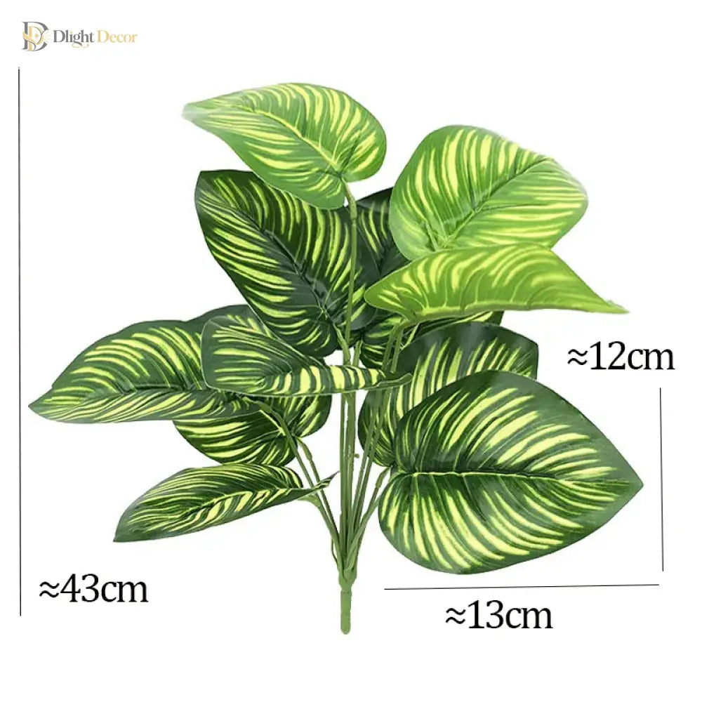 Dlight Decor 43cm Monstera Turtle Leaf Palm Branch for Home and Garden Decor