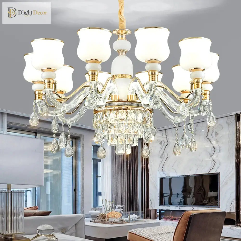 Elegant Crystal European Chandelier | Dining Room Lighting