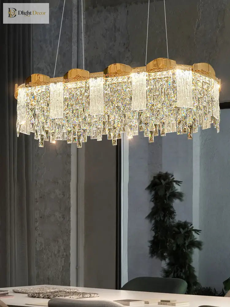 Elegant Modern Crystal Chandelier | Dining Room Lighting