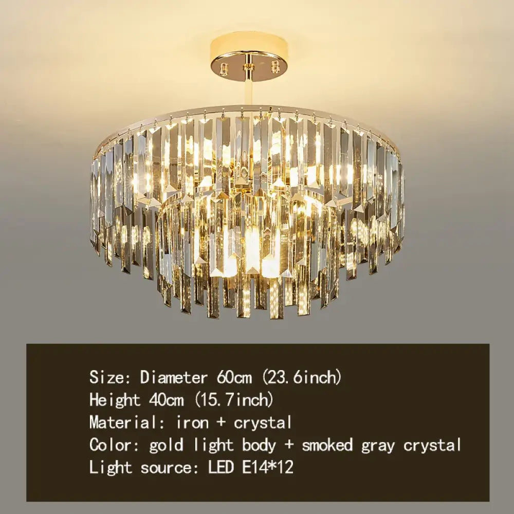 Elegant Modern Crystal Gold Chandelier | Bedroom Lighting