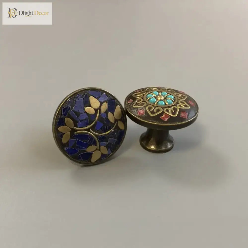 Ethnic Style Brass Art Handles – Vintage Cabinet and Drawer Pulls with Nepalese Craftsmanship