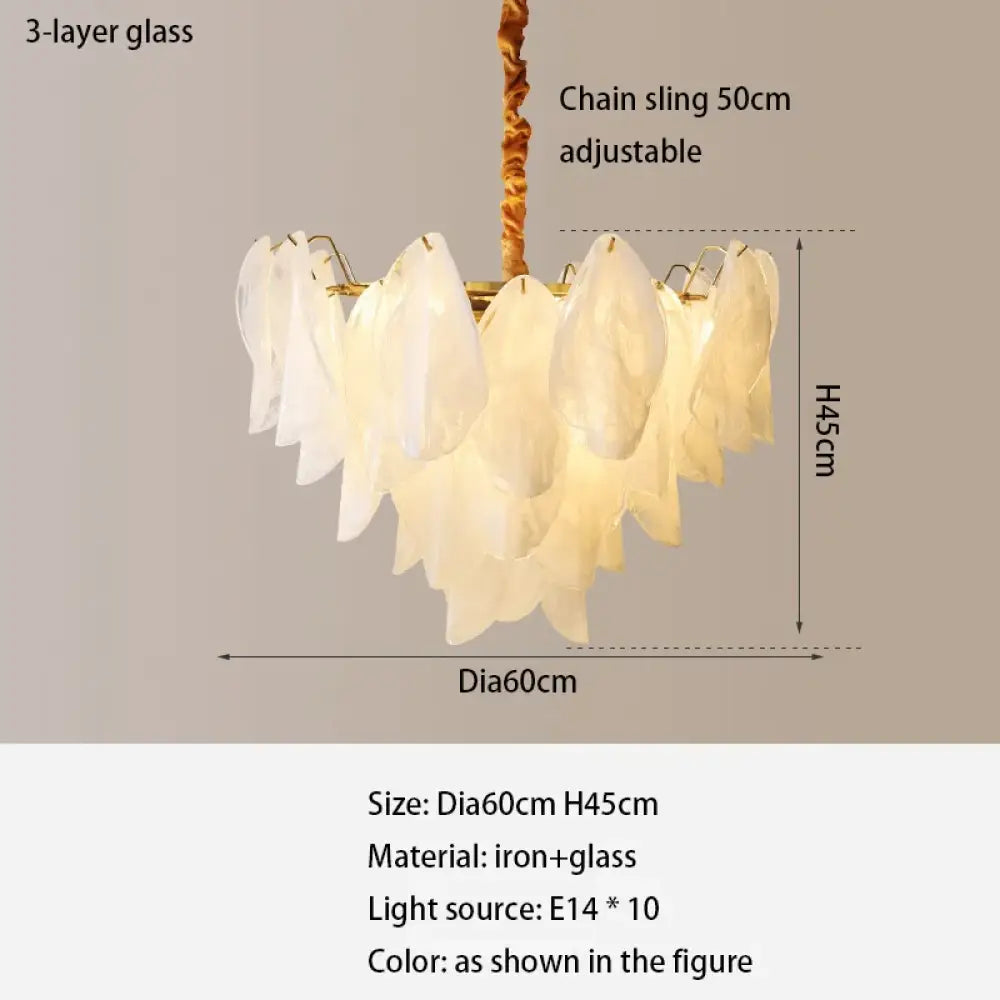 French Retro Glass Chandelier | Dining Room Home Lighting
