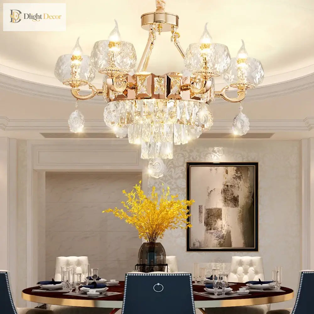 Grand Crystal Chandelier | Modern Dining Room Lighting