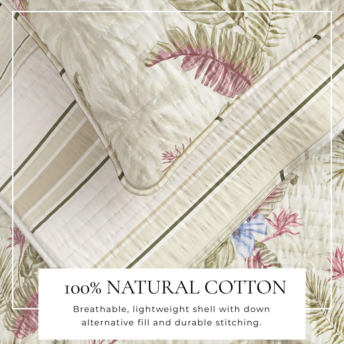 Floral Printed Cotton Quilt Set - Mendocino Collection