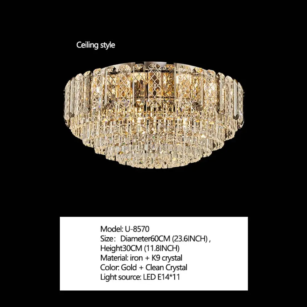 High Crystal Chandelier | Modern Dining Room Lighting