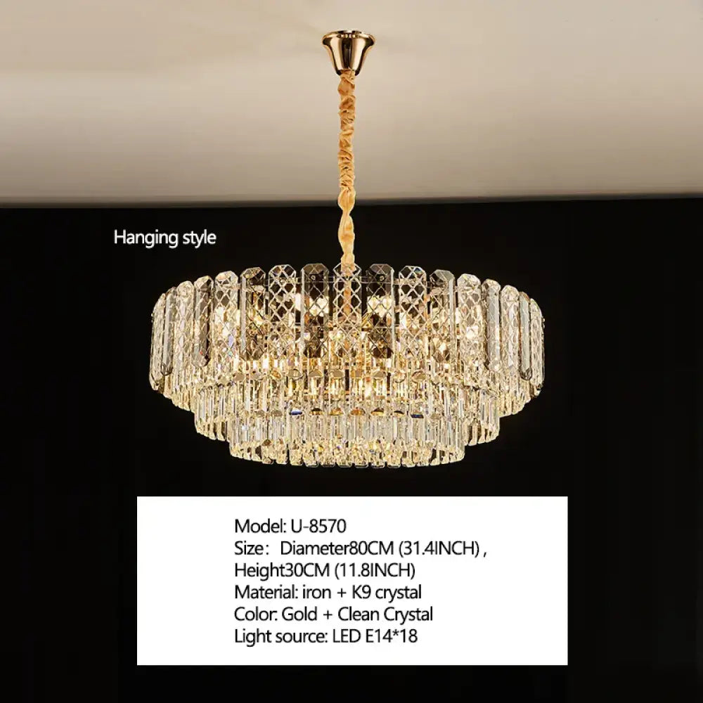 High Crystal Chandelier | Modern Dining Room Lighting