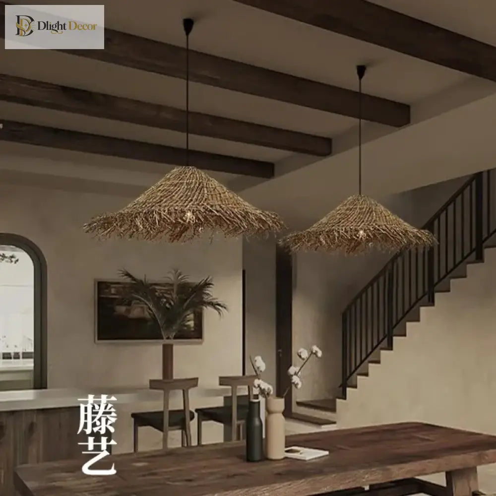 Kaia Rattan Pendant Light | Modern Dining Room Lighting