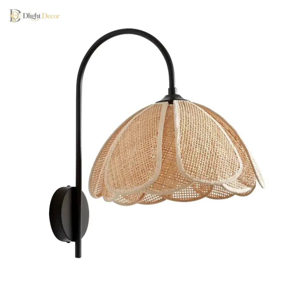 Korean Rattan Wall Sconce | Bedroom & Bedside Lighting