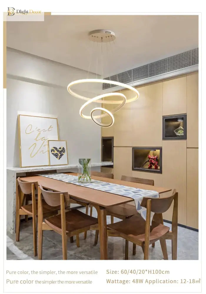 Laya Minimalist Chandelier | Modern Dining Room Lighting