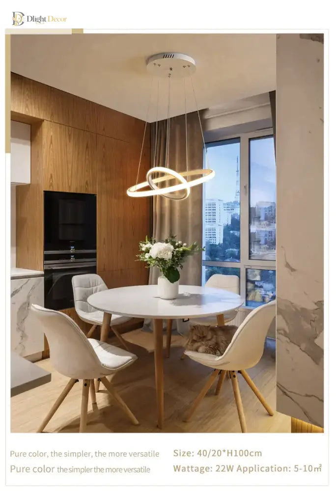 Laya Minimalist Chandelier | Modern Dining Room Lighting