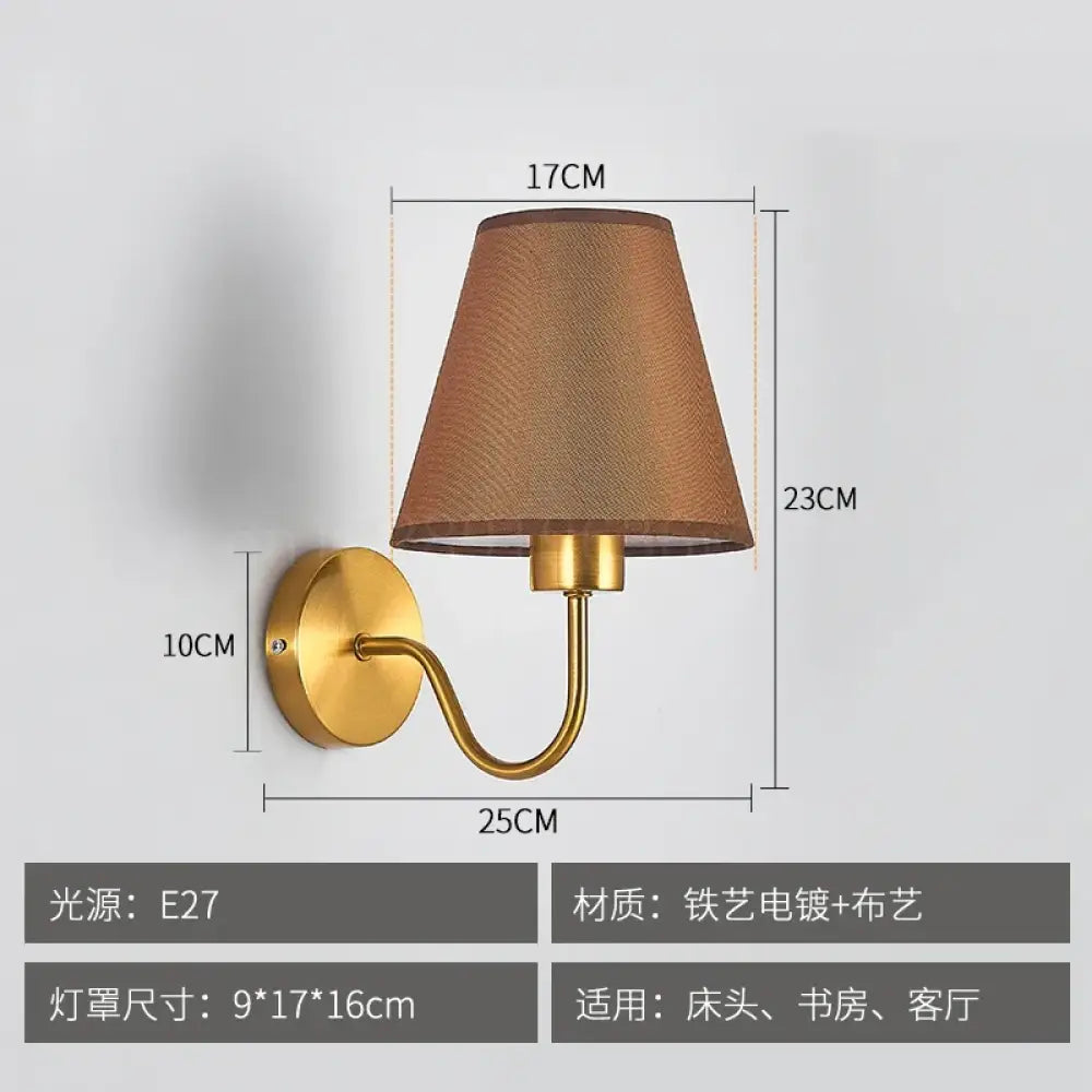 LED American Fabric Wall Sconce | Modern Bedroom Lighting