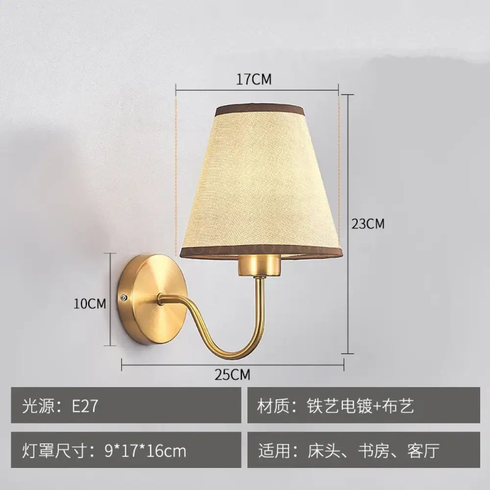 LED American Fabric Wall Sconce | Modern Bedroom Lighting