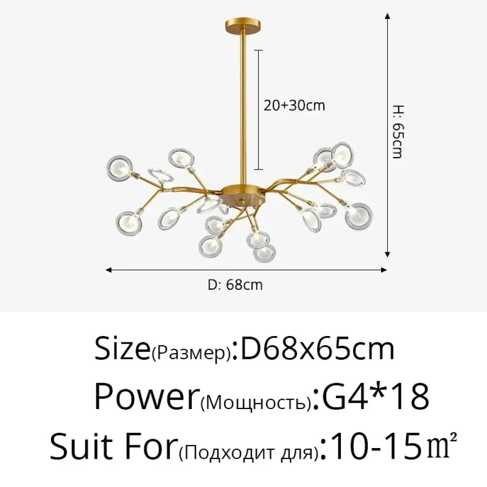 LED Minimalist Modern Gold Chandelier | Bedroom Lighting