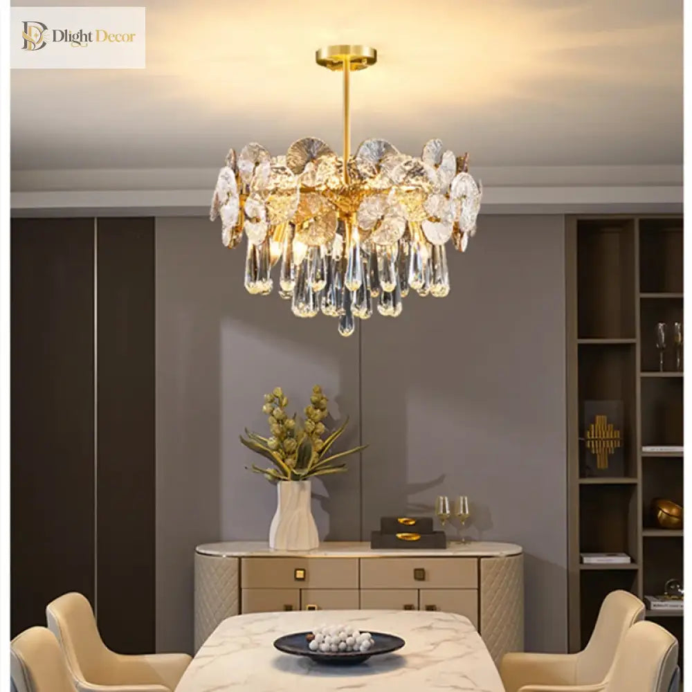 LED Modern Crystal Flower Chandelier | Bedroom Lighting