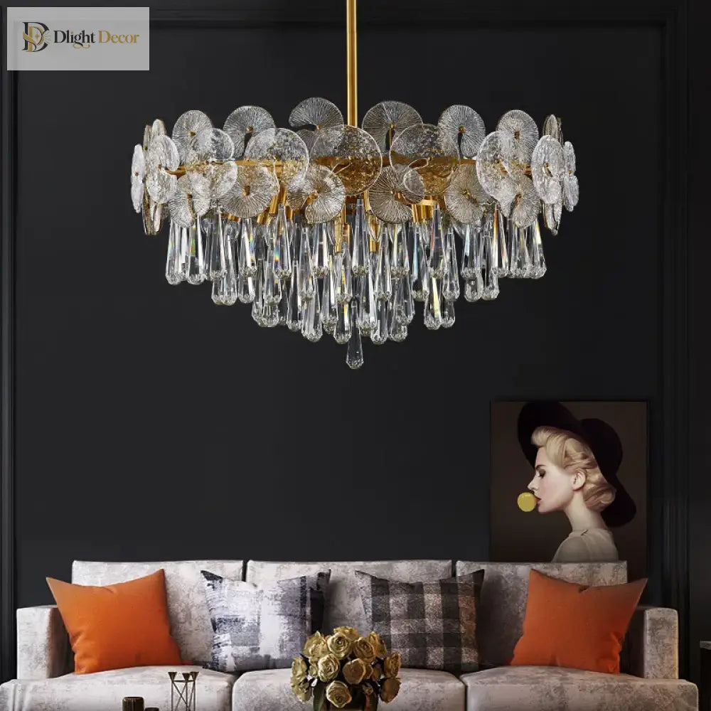 LED Modern Crystal Flower Chandelier | Bedroom Lighting
