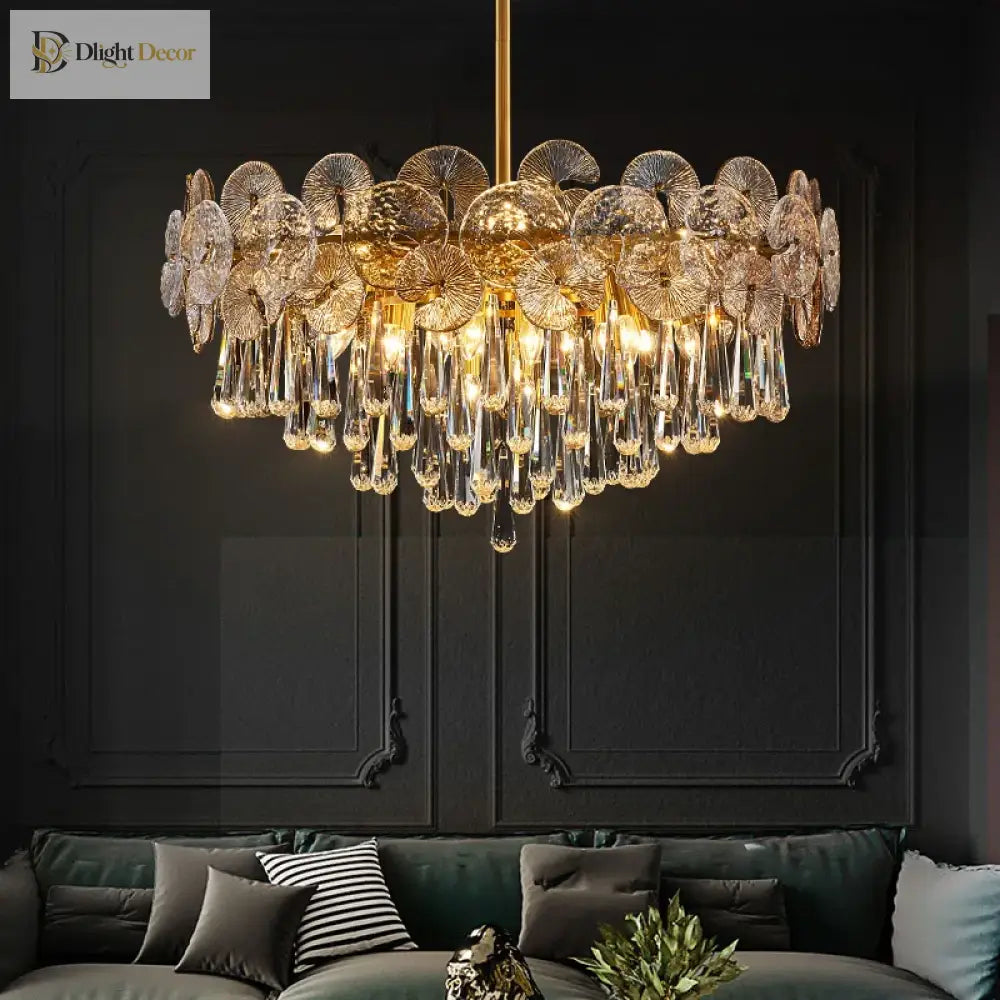 LED Modern Crystal Flower Chandelier | Bedroom Lighting