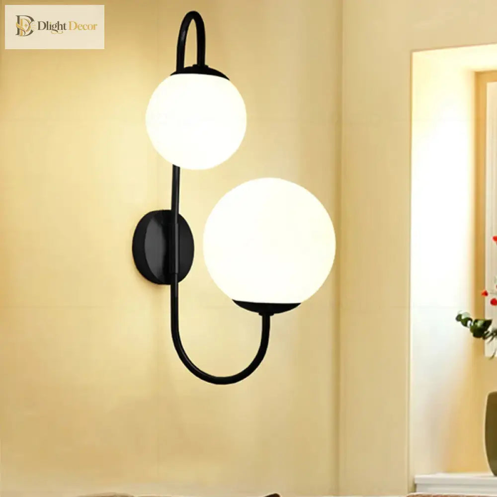 LED Modern Glass Gold Wall Sconce | Bedroom Home Lighting