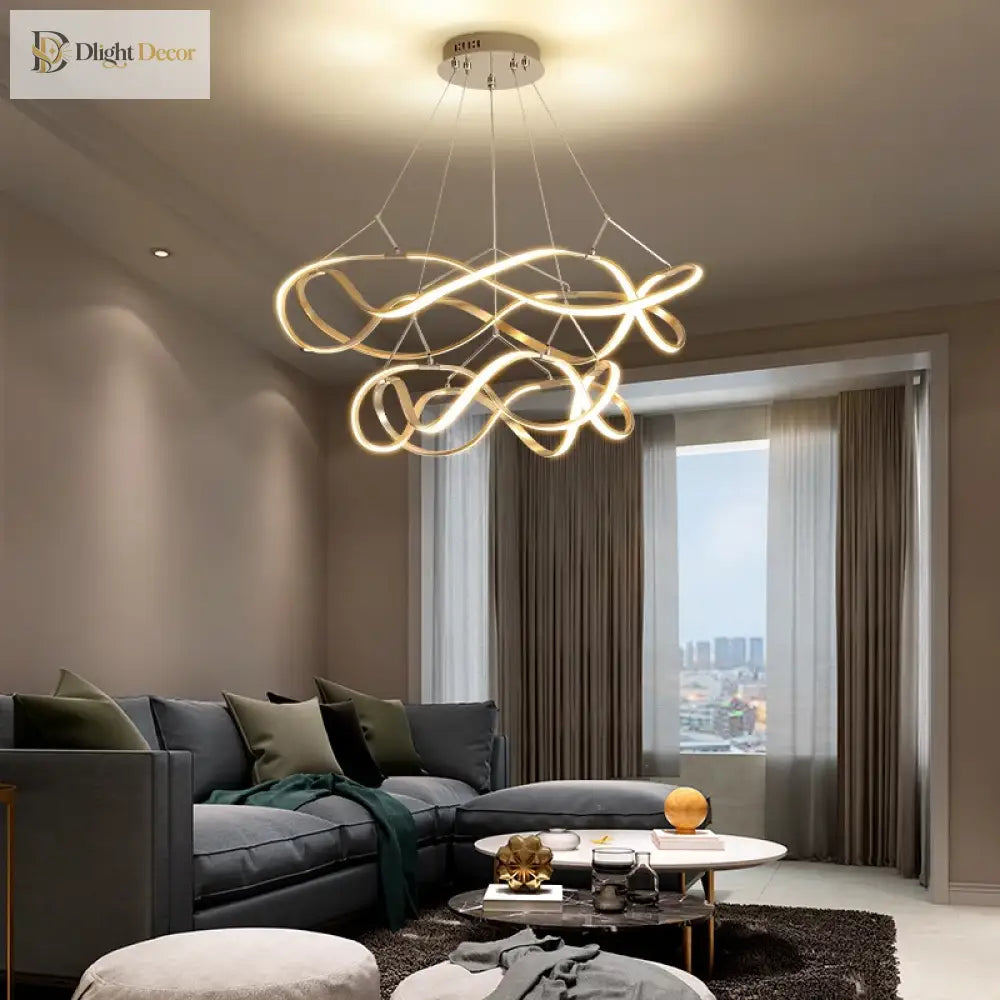 LED Modern Gold Chandelier | Dining Room Home Lighting